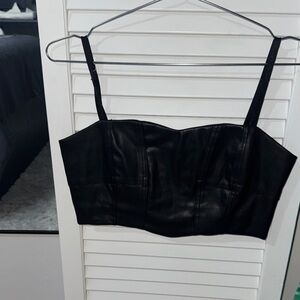 Fashion Nova Black Crop Top Faux Leather